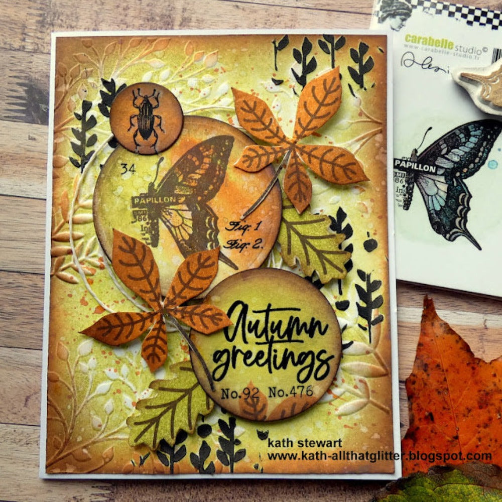 Carabelle Studio Entomologie: Le Papillon Cling Stamp smi0386 autumn greetings | color-code:ALT01