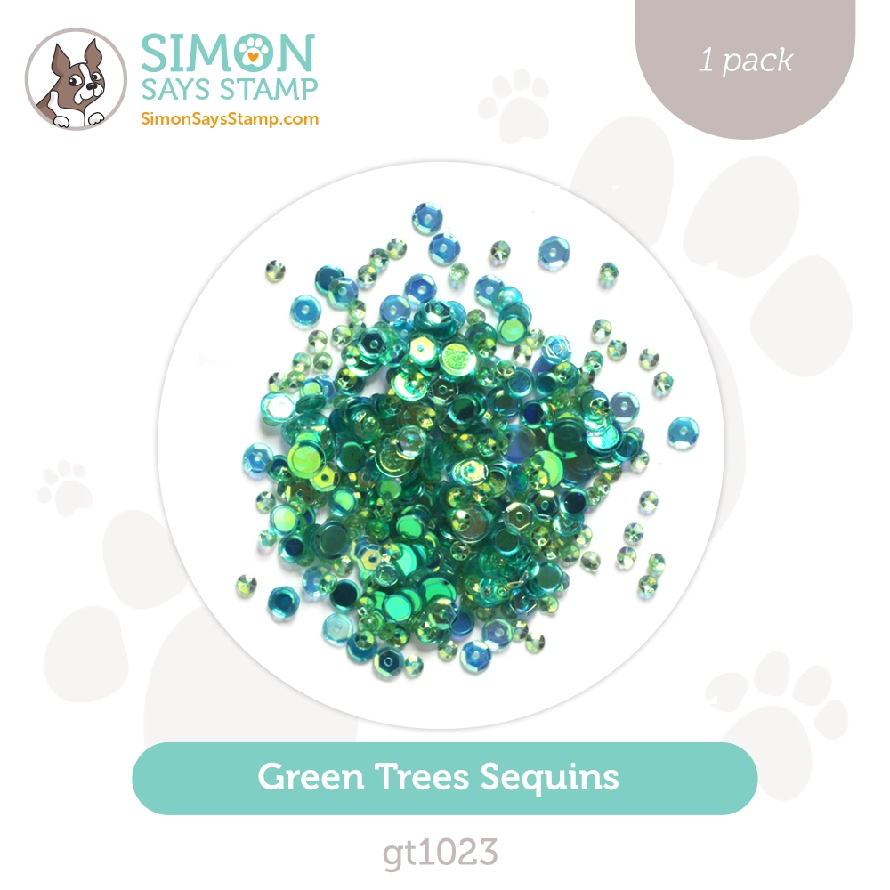 Simon Says Stamp Sequins Green Trees gt1023 Season Of Wonder