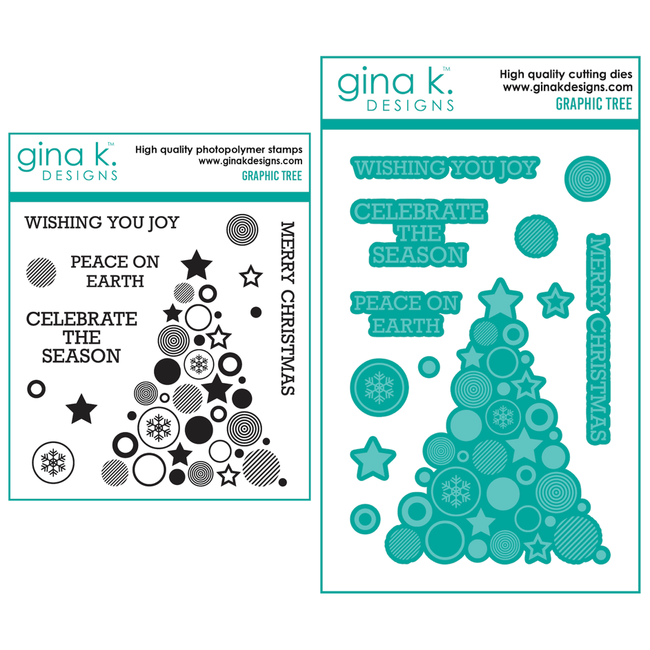 Gina K Designs Graphic Tree Clear Stamps and Dies Set