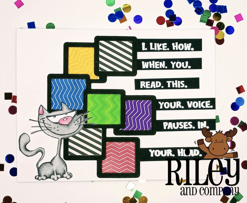 Riley And Company Funny Bones Your Voice Pauses Cling Rubber Stamp rwd-1148 Squares