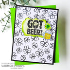 Whimsy Stamps Got Beer Clear Stamps cwsd474 shamrock background