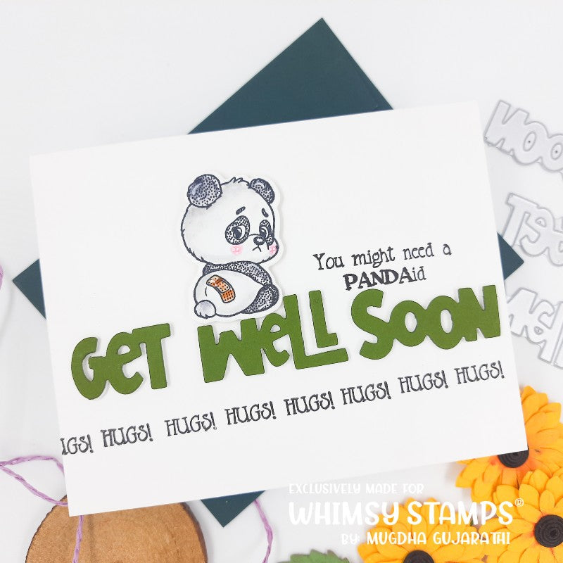 Whimsy Stamps Panda Get Well NoFuss Masks wsnfm37
