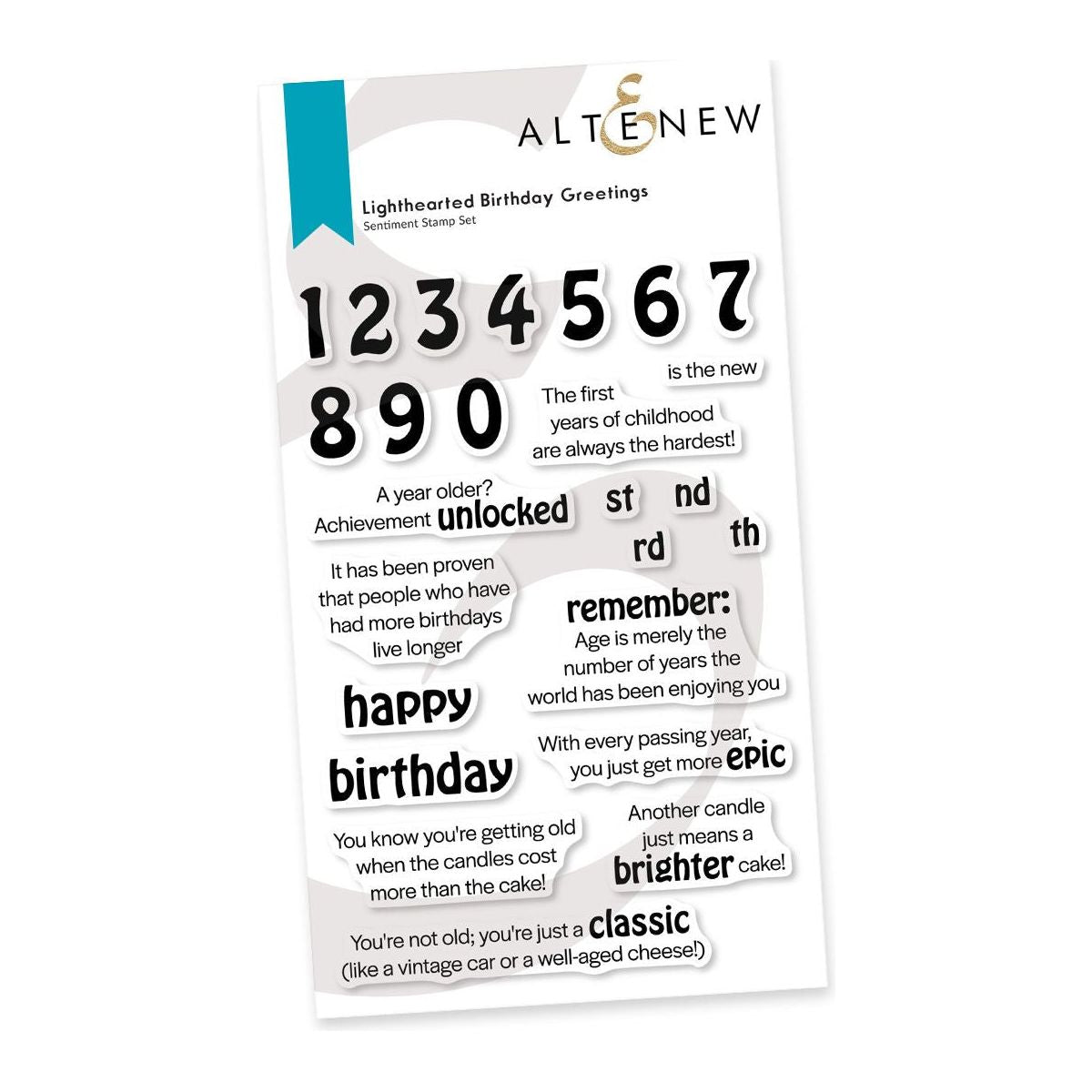 Altenew Lighthearted Birthday Greetings Clear Stamps alt8824