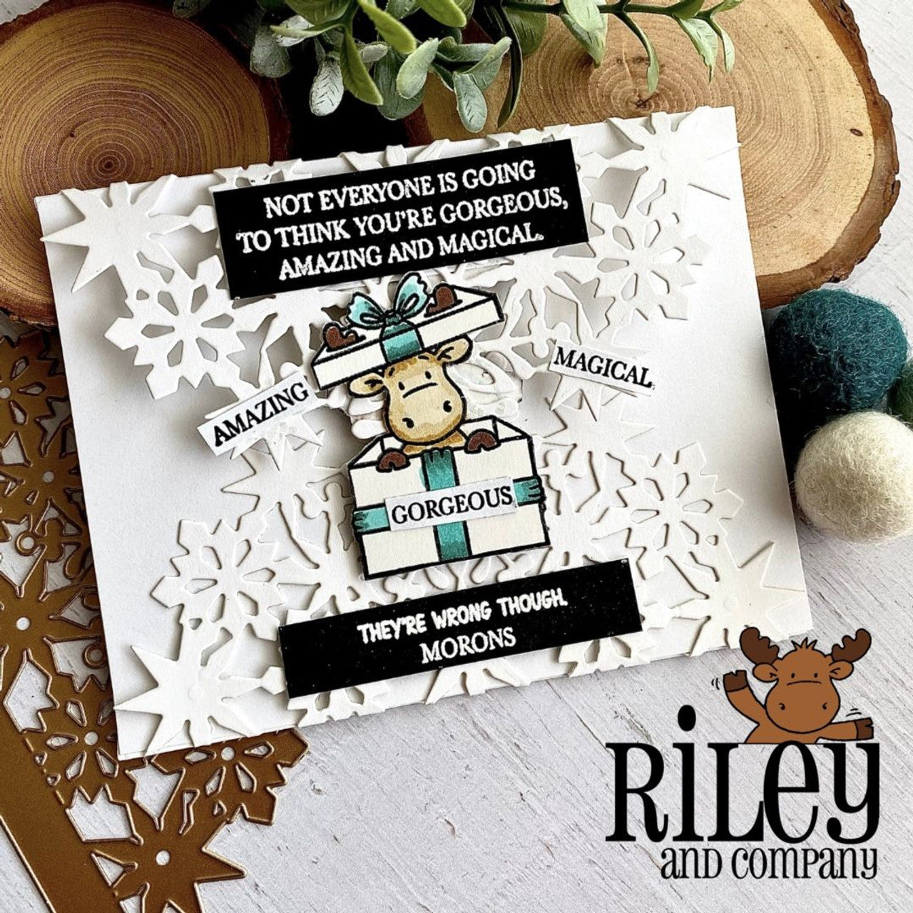 Riley And Company Funny Bones Morons Cling Rubber Stamp rwd-1203 magical