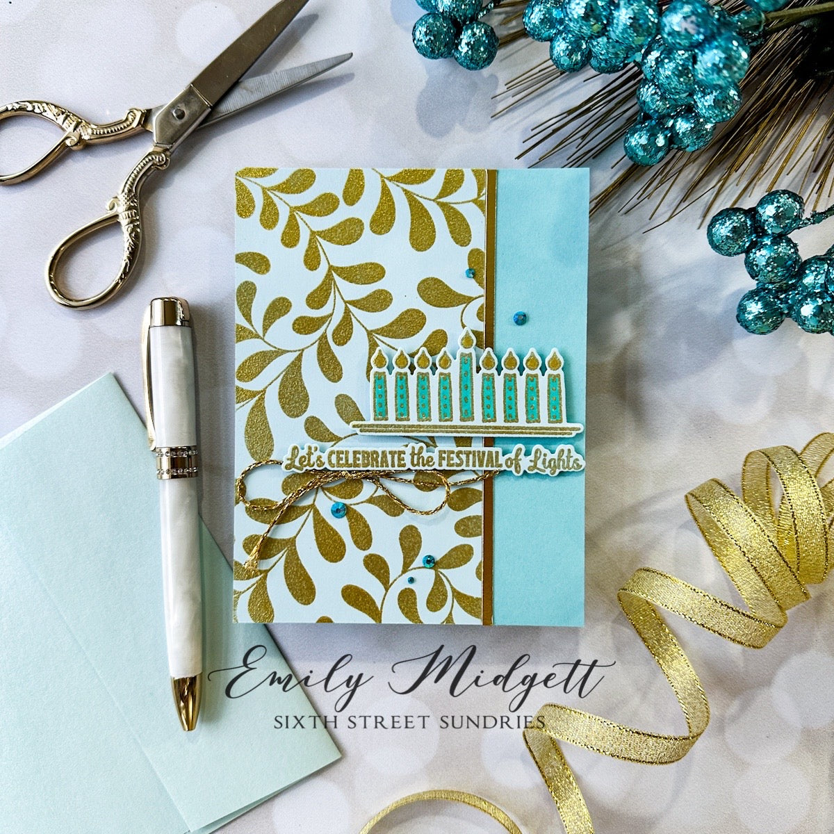 Simon Says Clear Stamps Light The Menorah sss302798c Season Of Wonder Hanukkah Card | color-code:ALT01