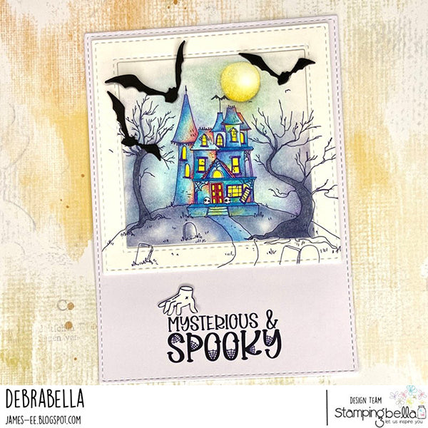 Stamping Bella Haunted House Backdrop Cling Stamp eb1245 spooky