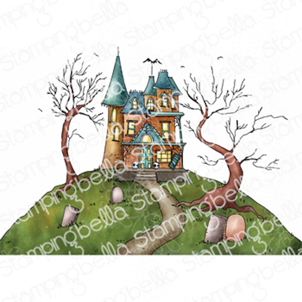 Stamping Bella Haunted House Backdrop Cling Stamp eb1245