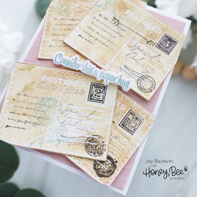 Honey Bee Postmarked Clear Stamps hbst-520 Paper Hug Card