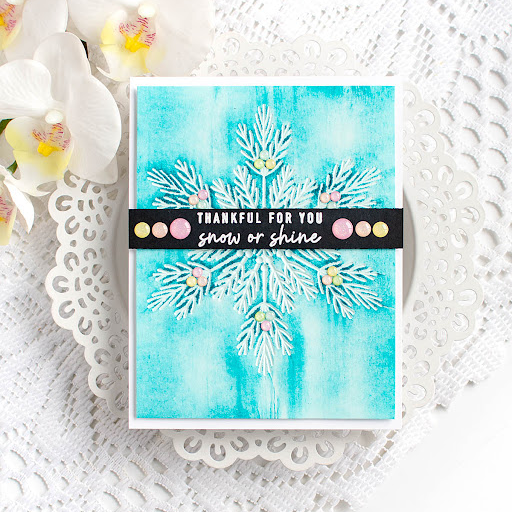 Simon Says Stamp Embossing Folder Pine Needle Snowflake sf538 DieCember Winter Card | color-code:ALT01