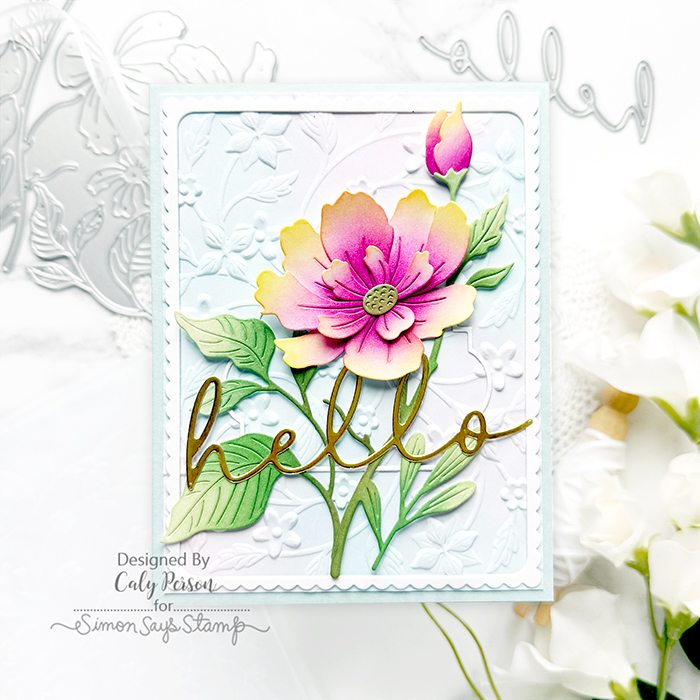 Simon Says Stamp Divine Peony Wafer Dies s919 Sunny Vibes Hello Card | color-code:ALT06