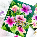 Simon Says Stamp Embossing Folder Hibiscus Cluster sf356 Stamptember Birthday Card | color-code:ALT03