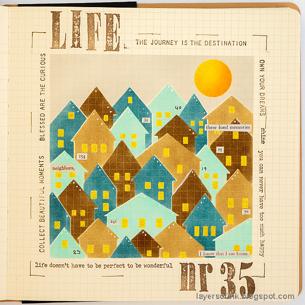 Simon Says Stamp Stencils Village mt221717 All The Joy Art Journal Cover | color-code:ALT05
