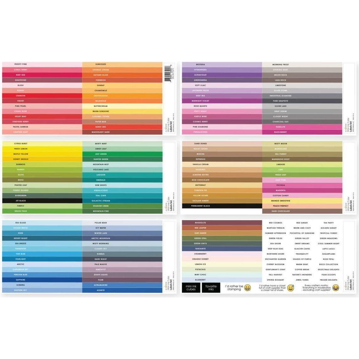 Altenew Mini Ink Cube Label Set All Crisp Dye Ink Colors 6 Sheets alt7675
