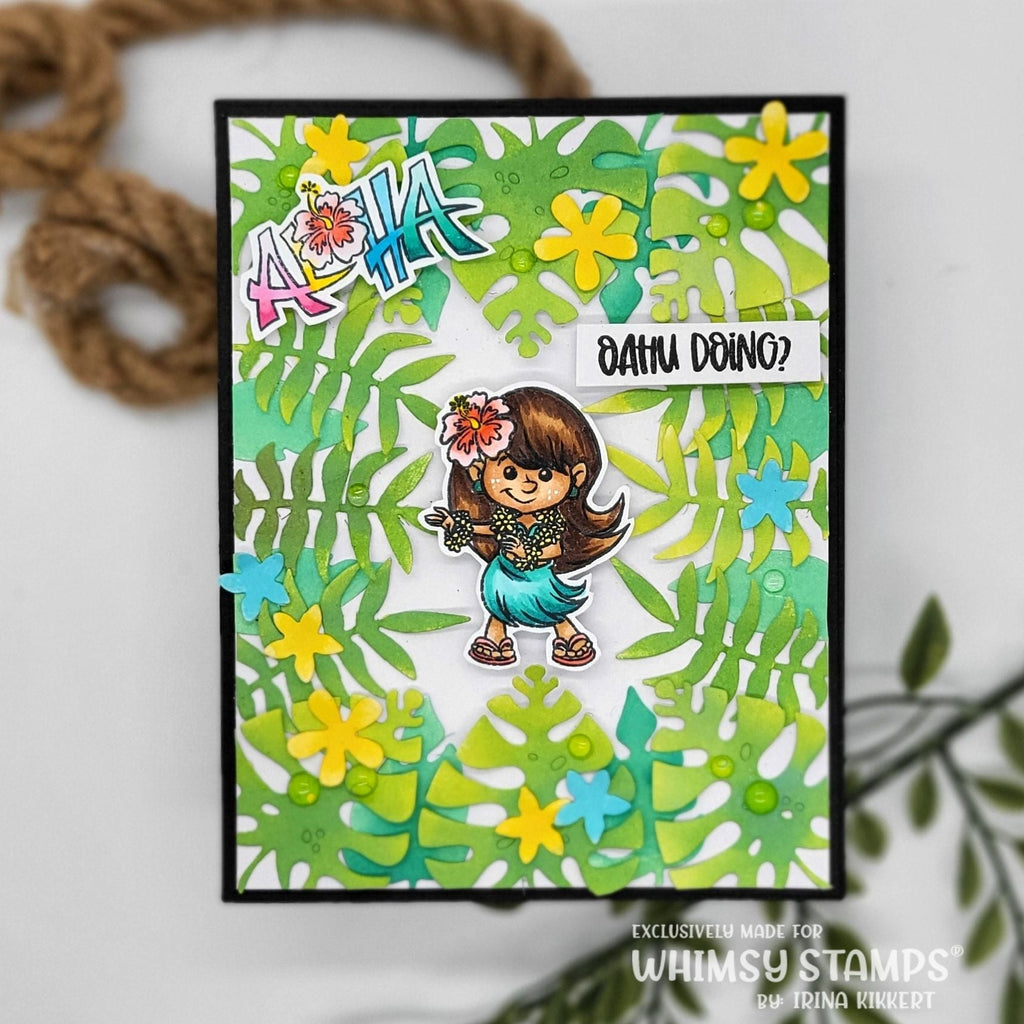 Whimsy Stamps Aloha Kids Clear Stamps KHB201 Aloha