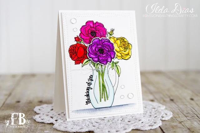 Inkon3 Posies Clear Stamps thinking of you