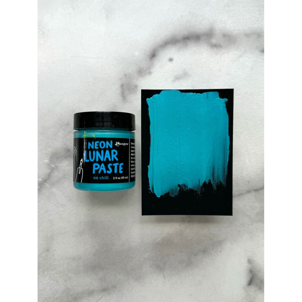 Ranger Simon Hurley No Chill Lunar Paste hua86178 blue swatch on black paper