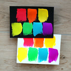 Ranger Simon Hurley Voltage Lunar Paste hua86192 white and black cardstock swatches