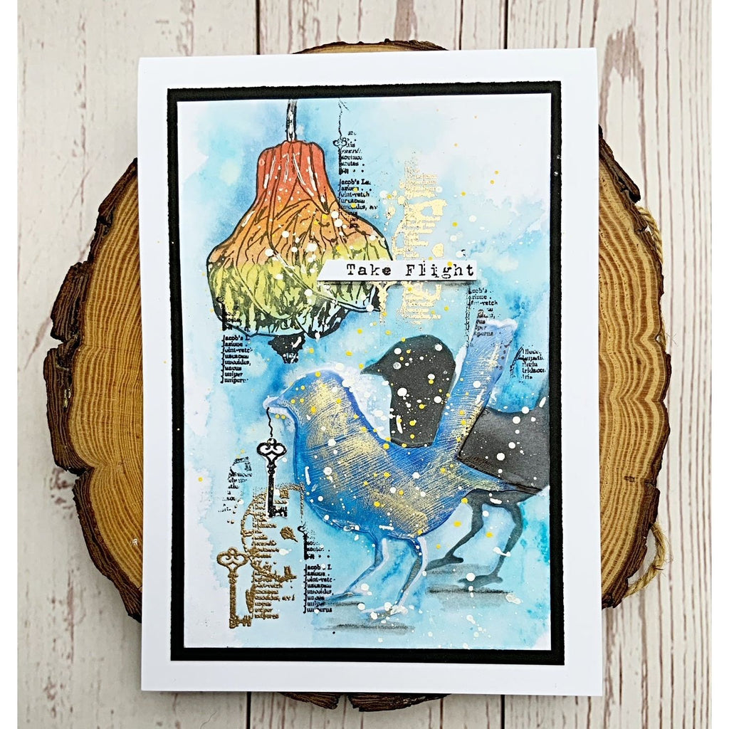 Tracy Evans Boutique Designs Abutilon A6 Clear Stamps te007 take flight
