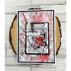 AALL & Create Concentricpetal A7 Clear Stamps 1010 black and red