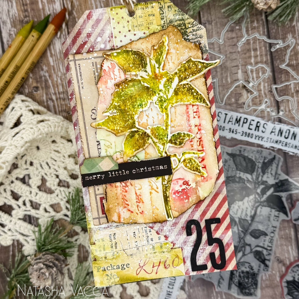 PREORDER Tim Holtz Cling Rubber Stamps Festive Collage cms459