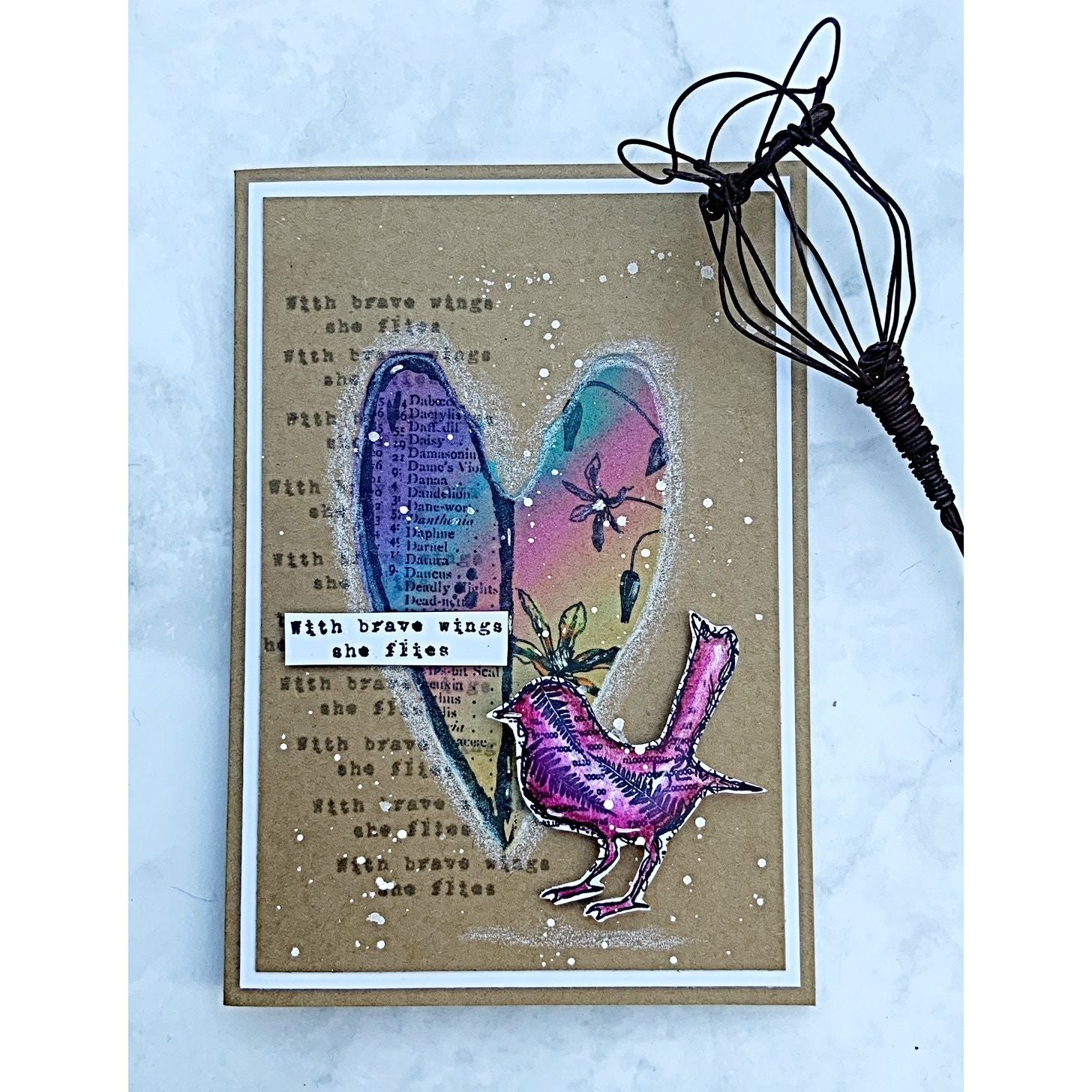 Tracy Evans Boutique Designs Branched Heart A6 Clear Stamps te006 bird