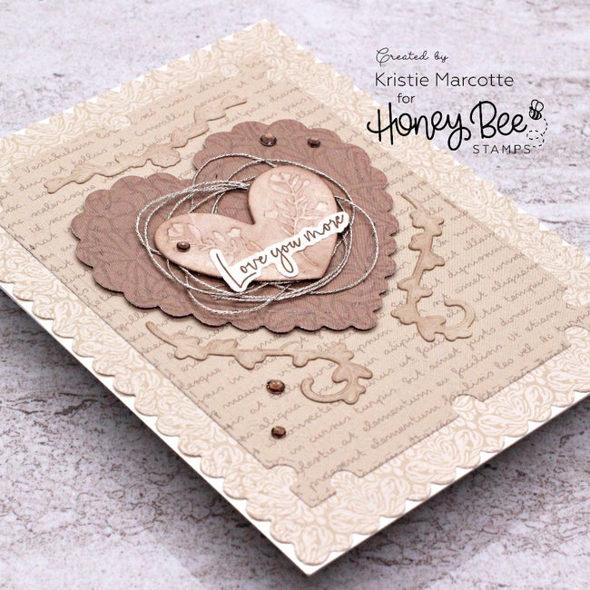 Honey Bee Textiles And Textures Vintage 6 x 8.5 Paper Pad hbpa-053 Love You More Card