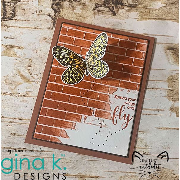 Gina K Designs BRICK WALL Stencil gkdst35 butterfly