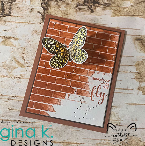Gina K Designs BRICK WALL Stencil gkdst35 butterfly