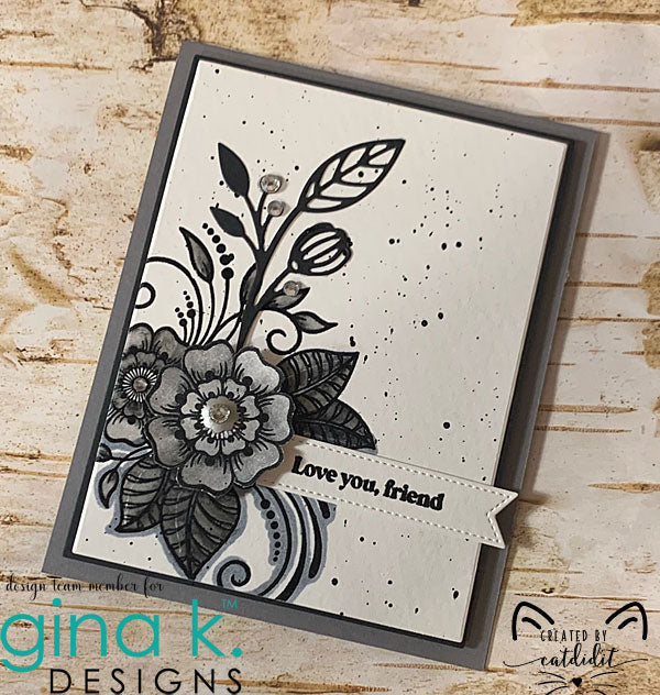 Gina K Designs BOLD BLOOM Clear Stamps gkd143 friend