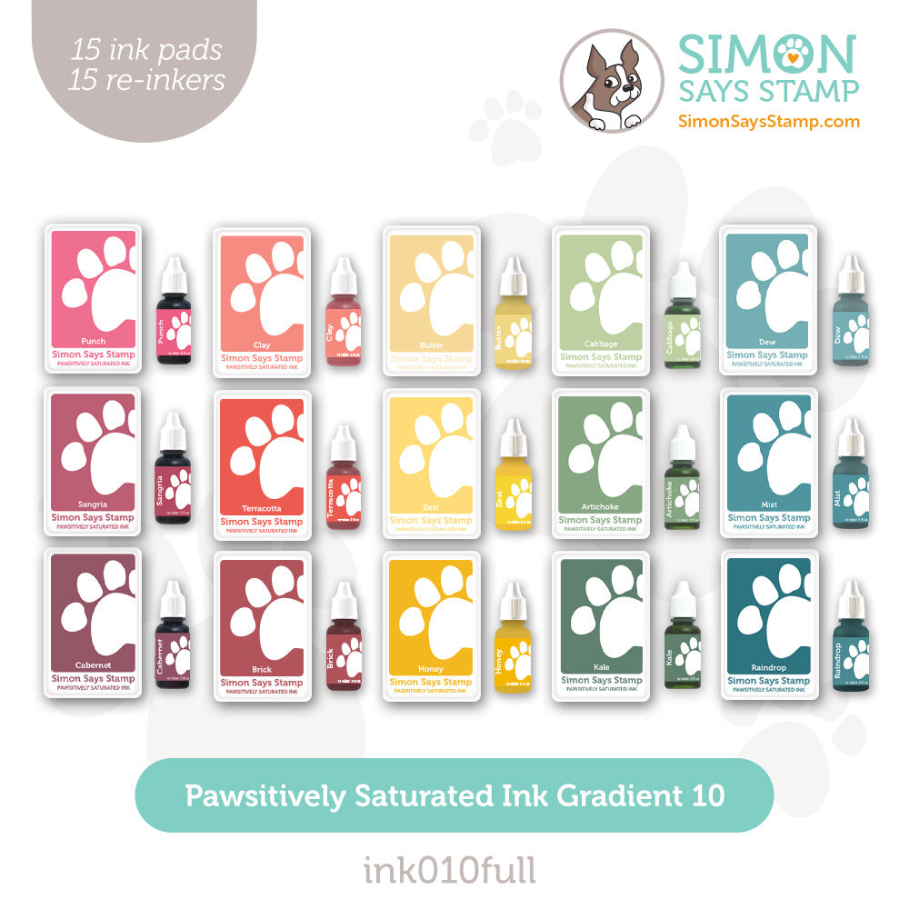 Simon Says Stamp Pawsitively Saturated Ink and Re-Inker Set Gradient 10 ink010full Sunny Vibes