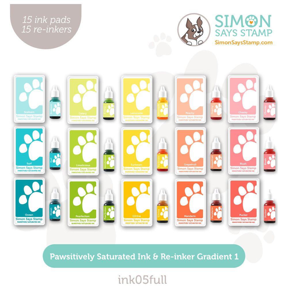 Simon Says Stamp Pawsitively Saturated Ink And Re-Inker Set Gradient 1