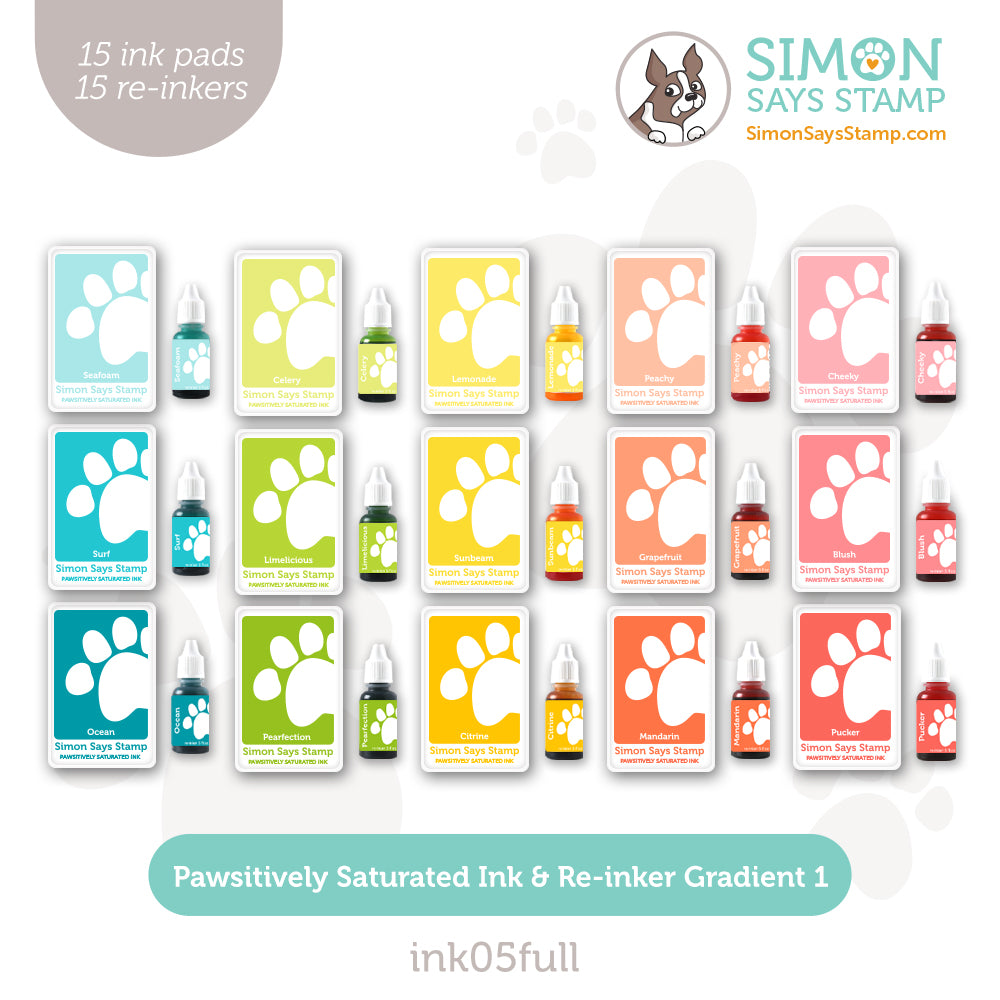 Simon Says Stamp Pawsitively Saturated Ink And Re-Inker Set Gradient 1