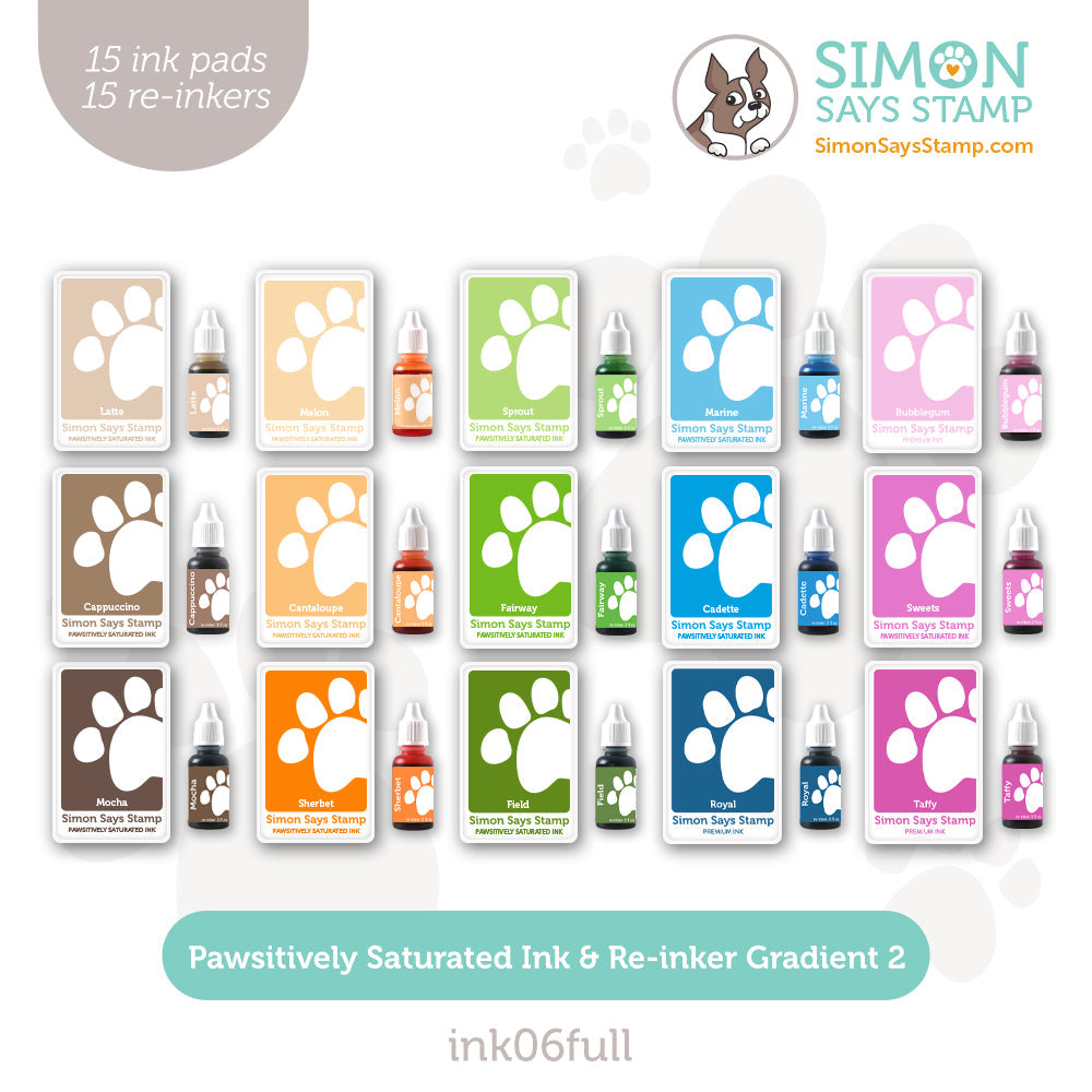 Simon Says Stamp Pawsitively Saturated Ink And Re-Inker Set Gradient 2