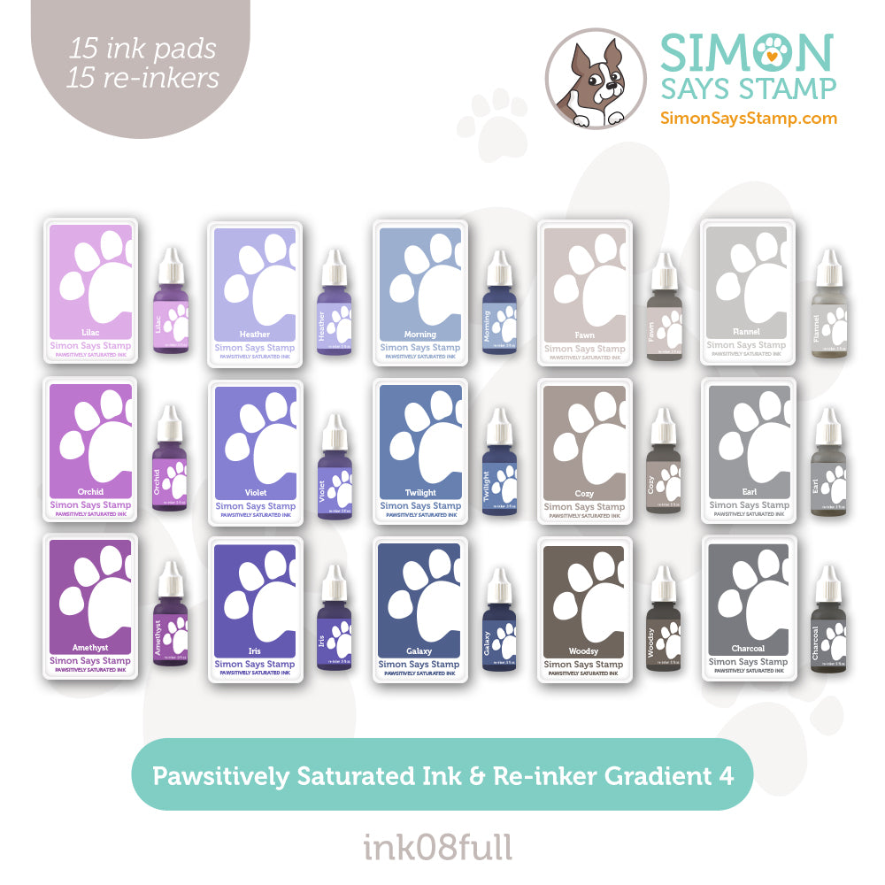Simon Says Stamp Pawsitively Saturated Ink And Re-Inker Set Gradient 4