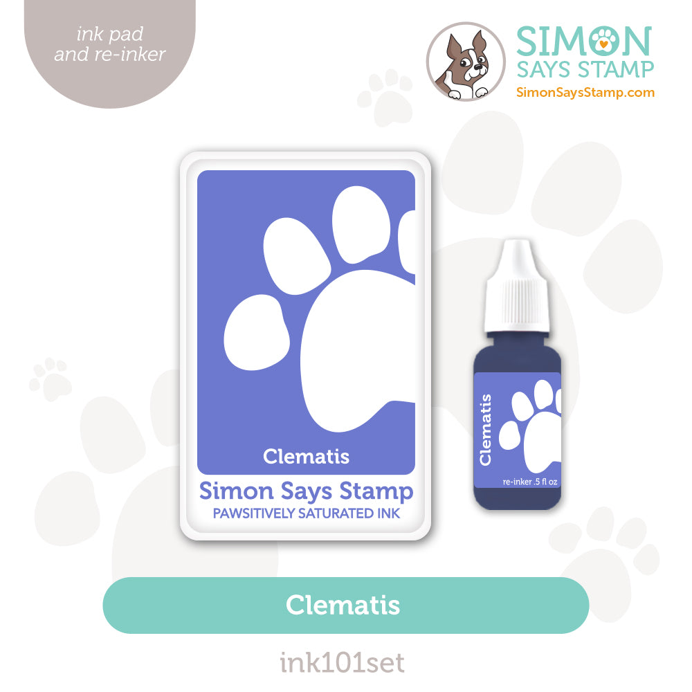 Simon Says Stamp Pawsitively Saturated Ink and Re-inker Set Clematis ink101set STAMPtember