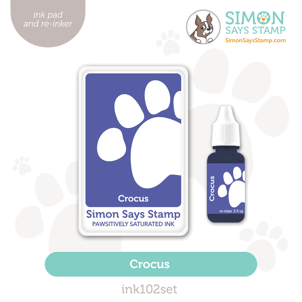 Simon Says Stamp Pawsitively Saturated Ink and Re-inker Set Crocus ink102set STAMPtember