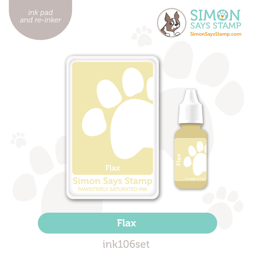 Simon Says Stamp Pawsitively Saturated Ink and Re-inker Set Flax ink106set Heart to Heart