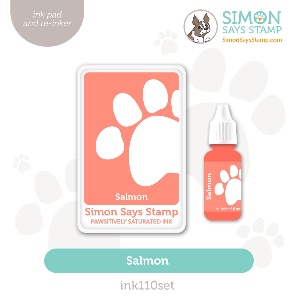 Simon Says Stamp Pawsitively Saturated Ink and Re-inker Set Salmon ink110set And Everything Nice
