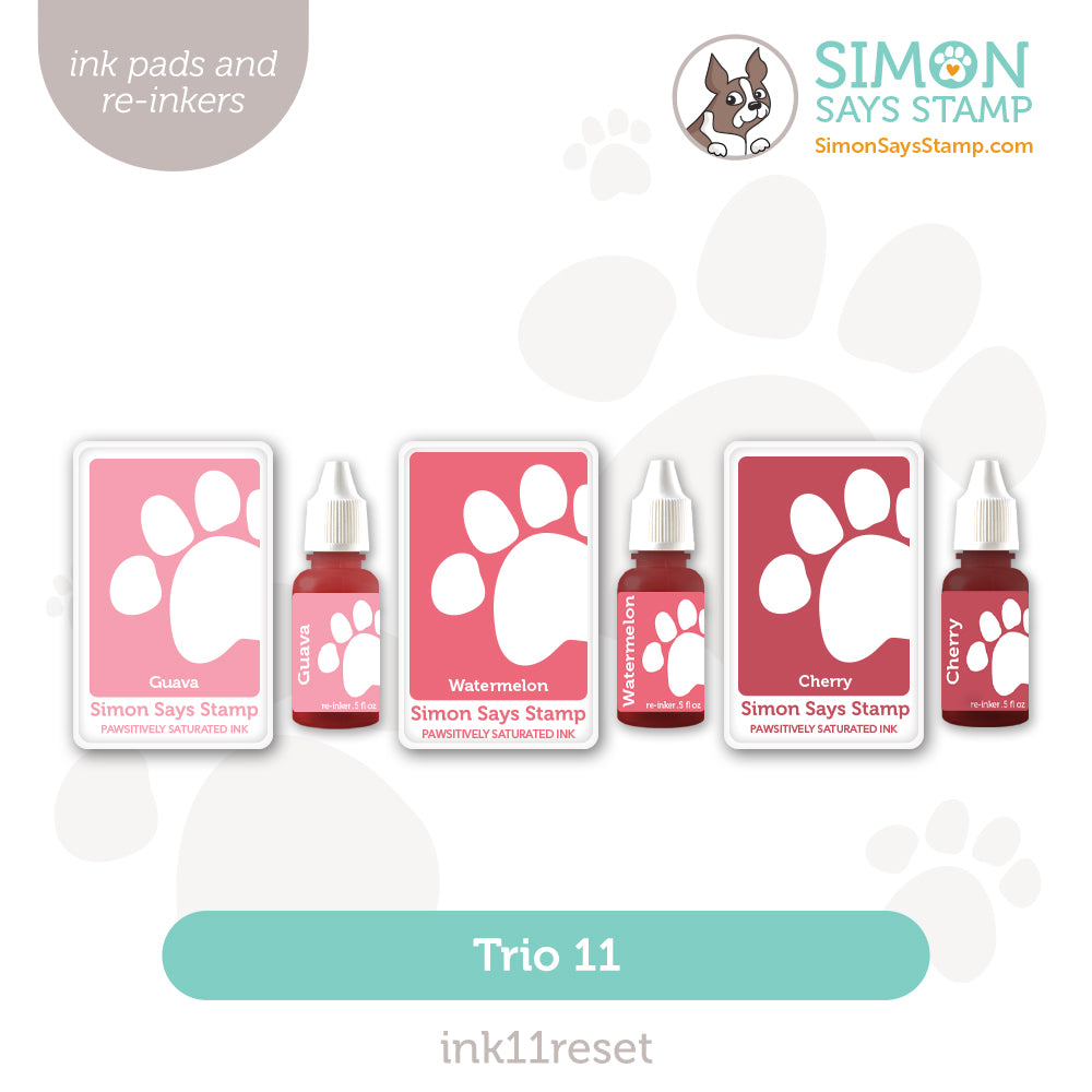 Simon Says Stamp Pawsitively Saturated Ink Trio 11 and Re-Inkers STAMP