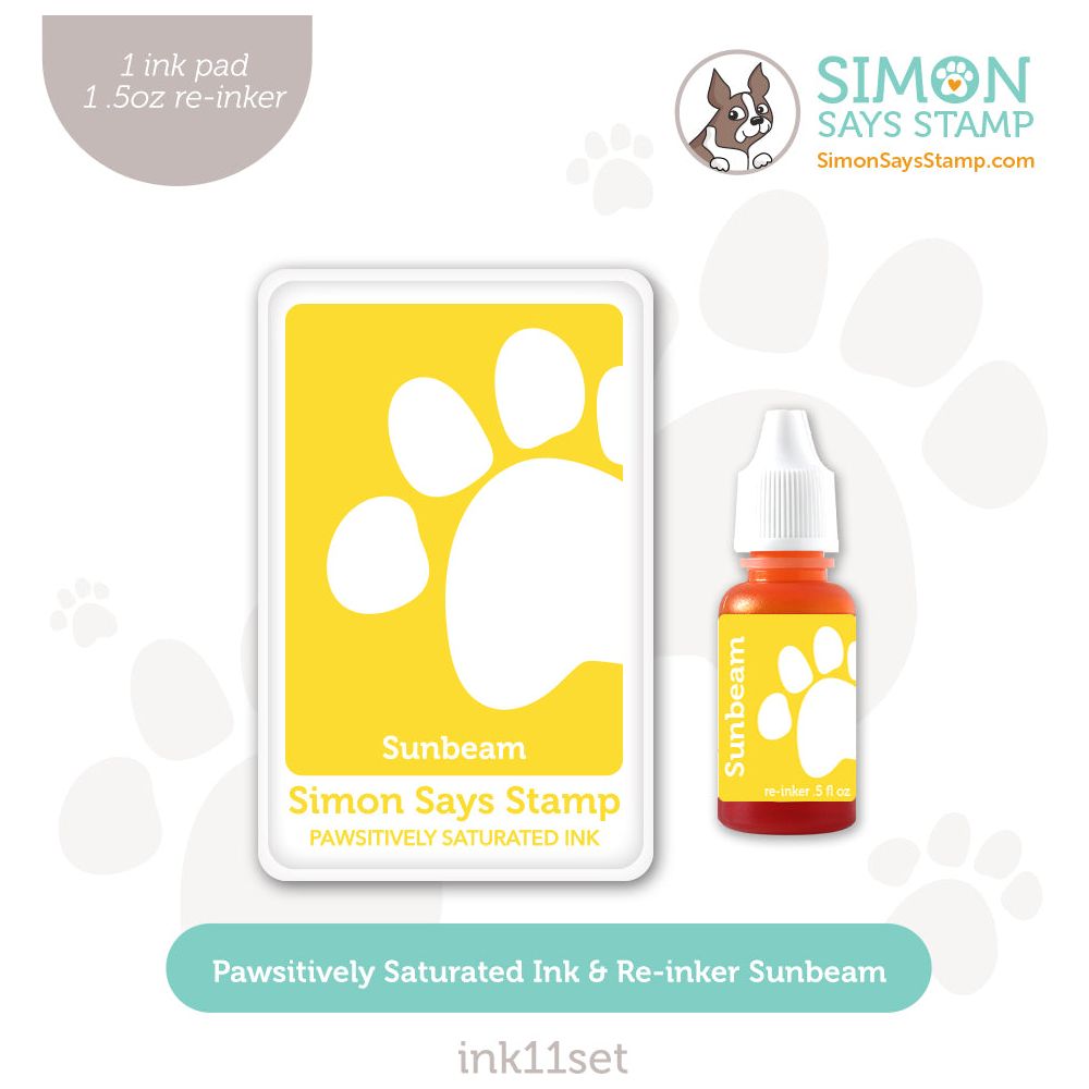 Simon Says Stamp Pawsitively Saturated Ink and Re-inker Set Sunbeam ink11set