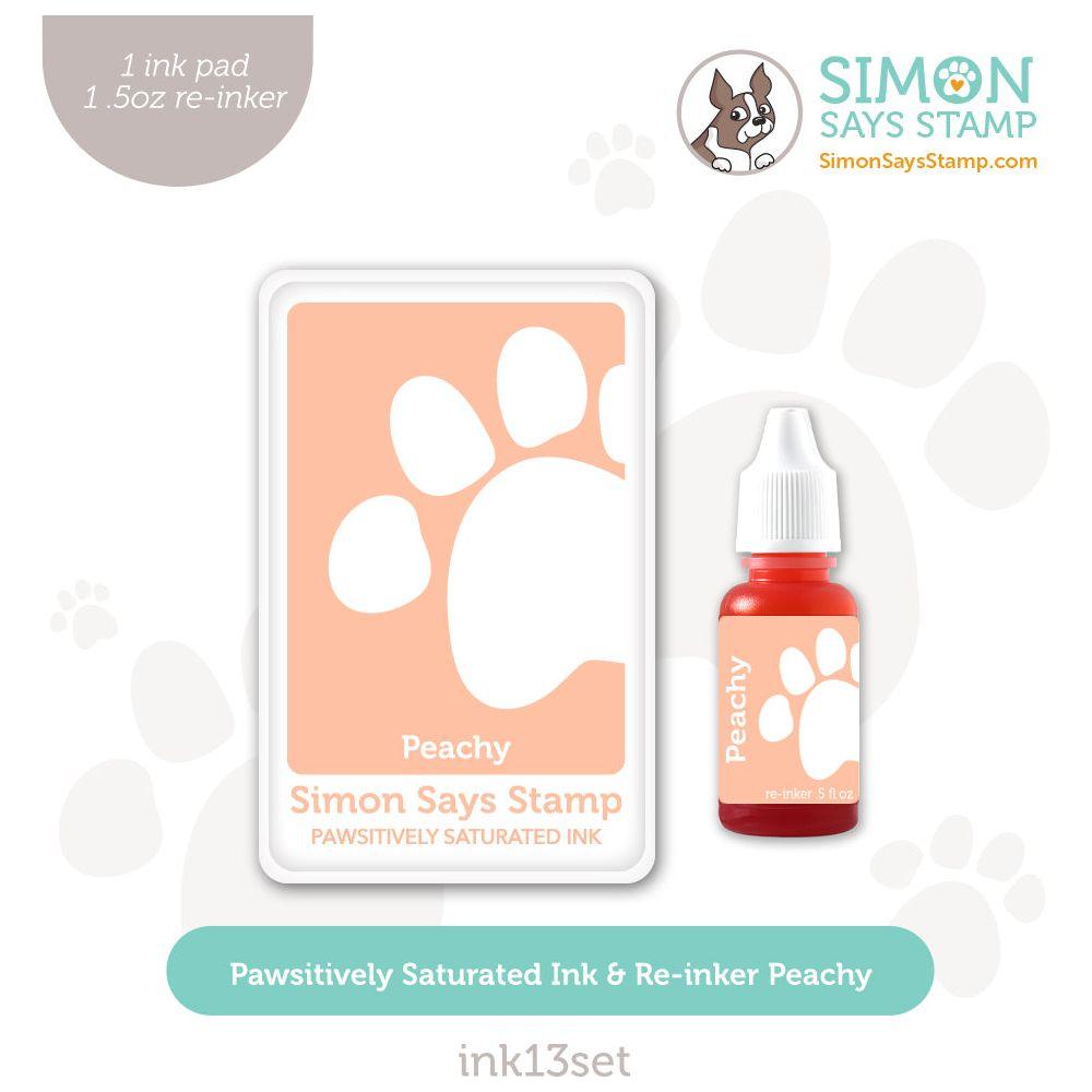 Simon Says Stamp Pawsitively Saturated Ink and Re-inker Set Peachy ink13set