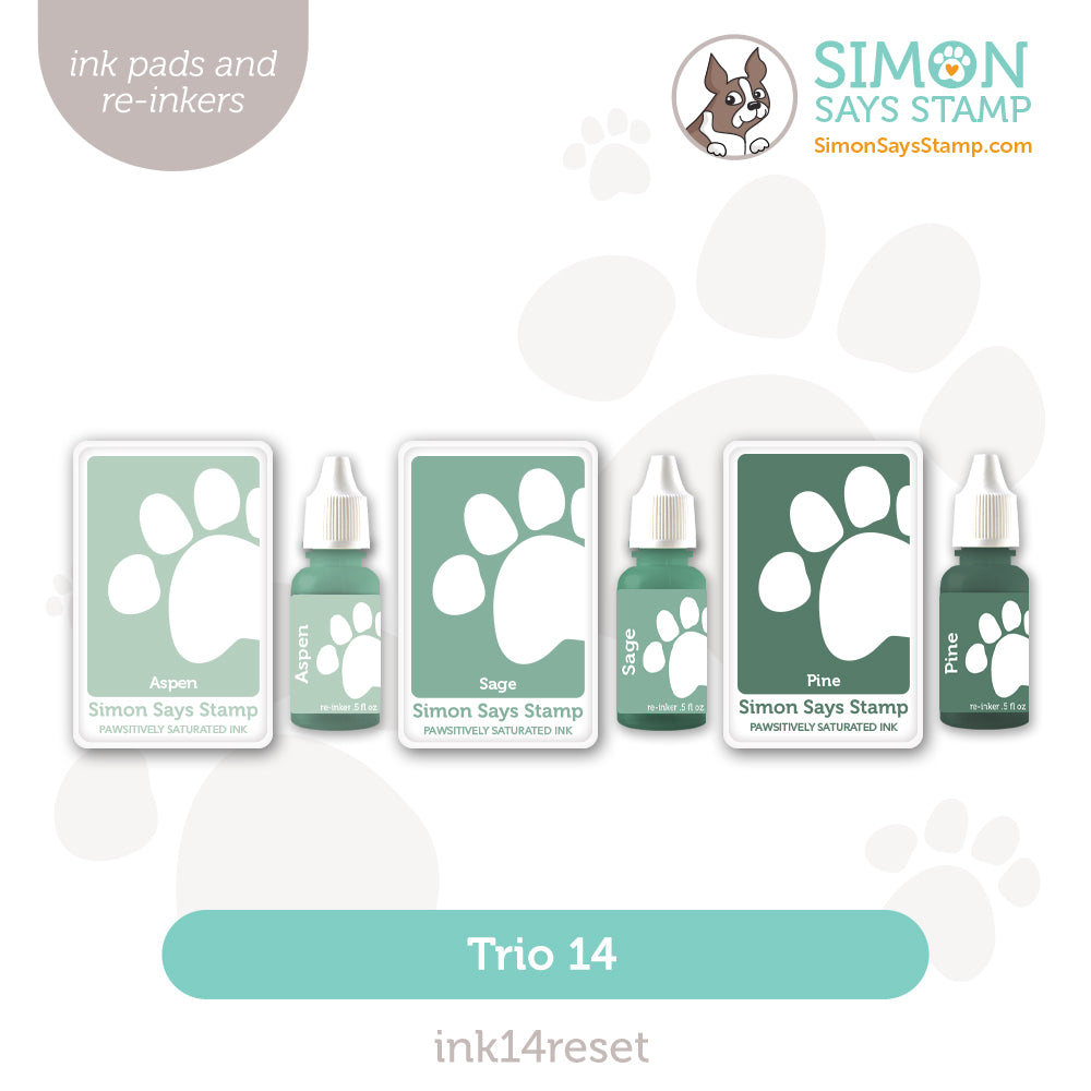 Simon Says Stamp Pawsitively Saturated Ink Trio 14 and Re-Inkers Sugar And Spice