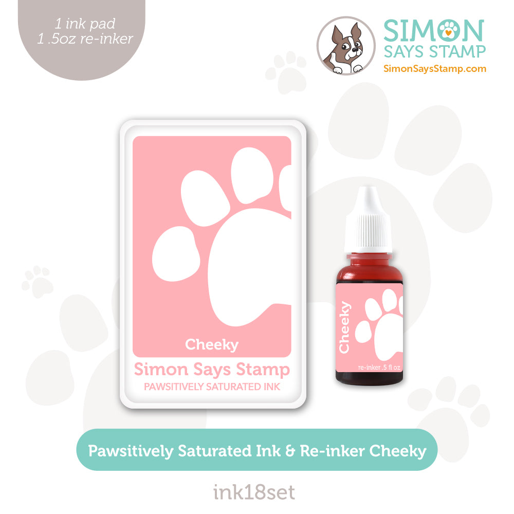 Simon Says Stamp Pawsitively Saturated Ink and Re-inker Set Cheeky ink18set