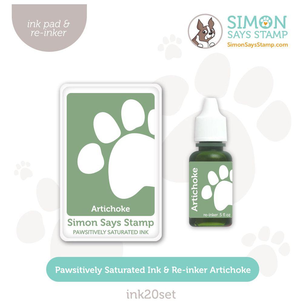 Simon Says Stamp Pawsitively Saturated Ink and Re-inker Set Artichoke ink20set All The Joy