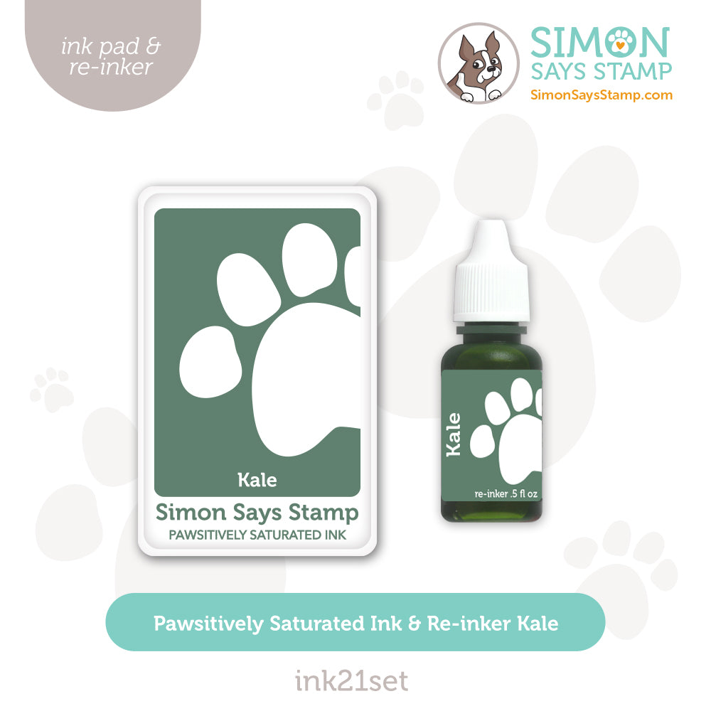 Simon Says Stamp Pawsitively Saturated Ink and Re-inker Set Kale ink21set All The Joy