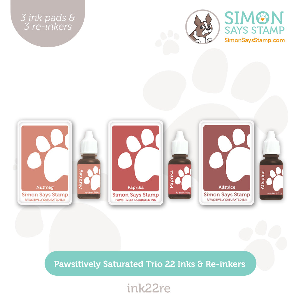 Simon Says Stamp Pawsitively Saturated Ink Trio 22 And Re-Inkers ink22re All The Joy
