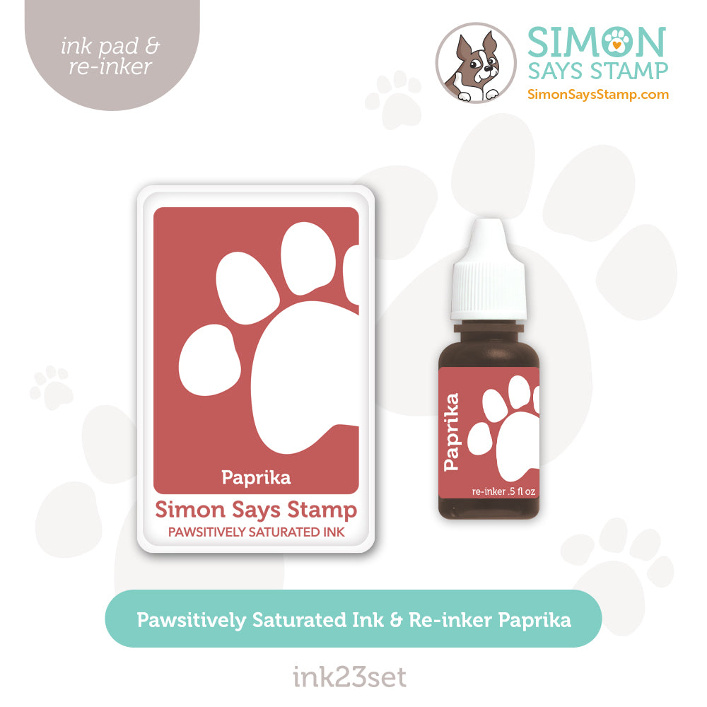 Simon Says Stamp Pawsitively Saturated Ink and Re-inker Set Paprika ink23set All The Joy