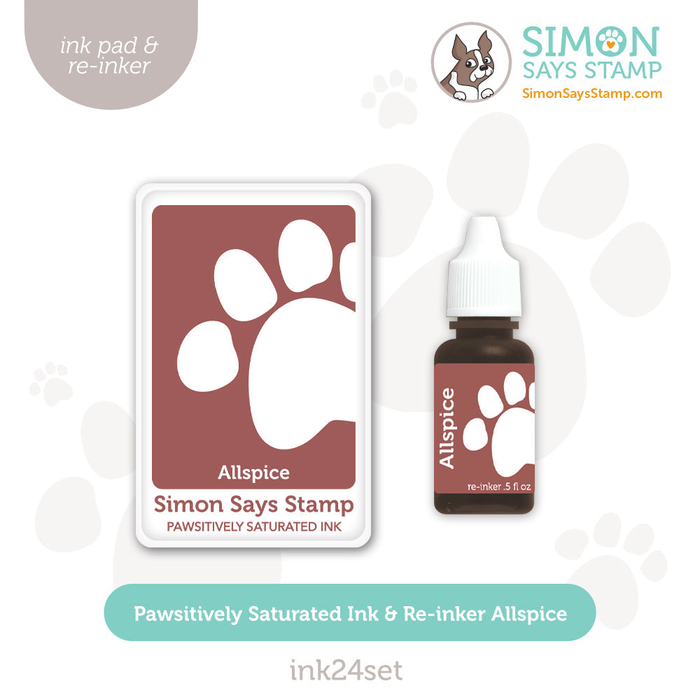 Simon Says Stamp Pawsitively Saturated Ink and Re-inker Set Allspice ink24set All The Joy