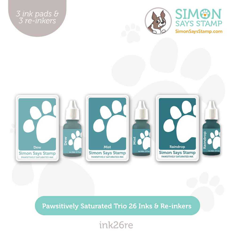 Simon Says Stamp Pawsitively Saturated Ink Trio 26 And Re-Inkers
