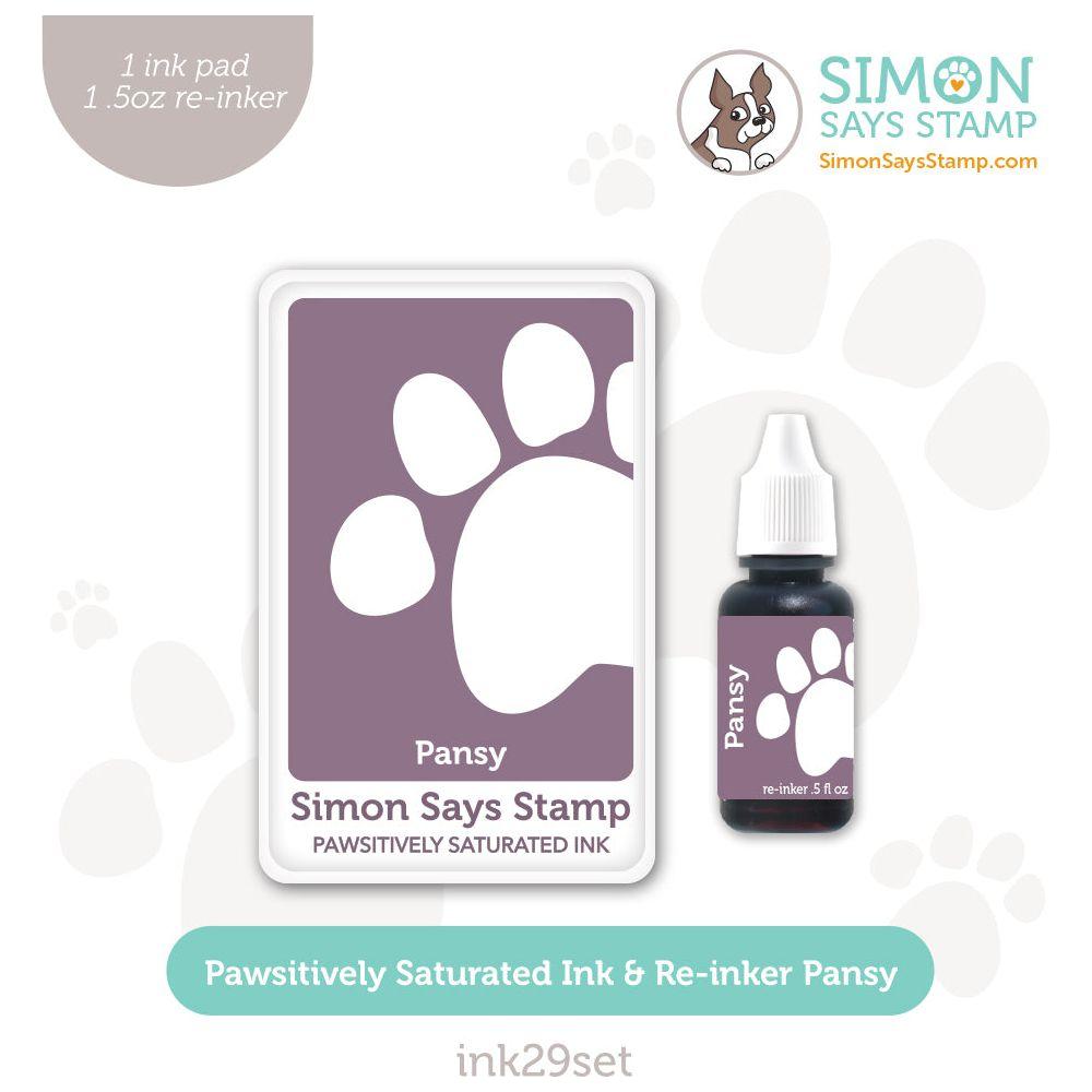 Simon Says Stamp Pawsitively Saturated Ink and Re-inker Set Pansy